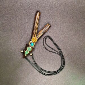 KURIPE PALISANGRE or PONA NECKLACE - Handmade with Ayahuasca, Pona, Palo Rosa, Palo Santo and Turquoise Stones, Special Item for Rapé Applicator.
