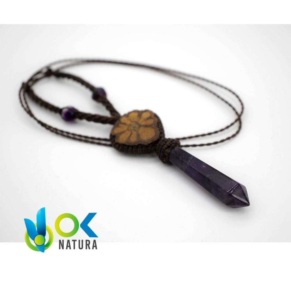 Ayahuasca Necklace With Stones - Handmade With Ayahuasca Piece And Mineral Stones, Original And